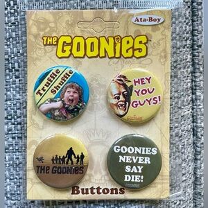 NWT, ATA-Boy, The Goonies 4 Button Set